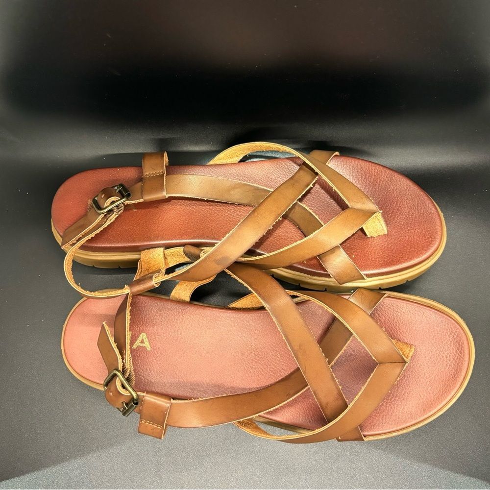 MIA Women’s Adiline Cognac Atana Back Strap Sandals Size 10